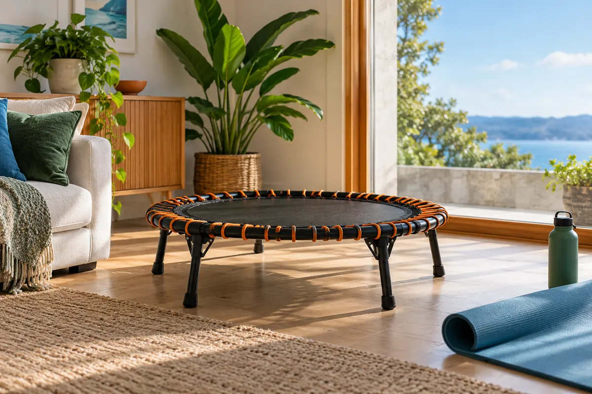 Mood photo: trampolines, mini trampolines (rebounders), safety nets, covers and accessories